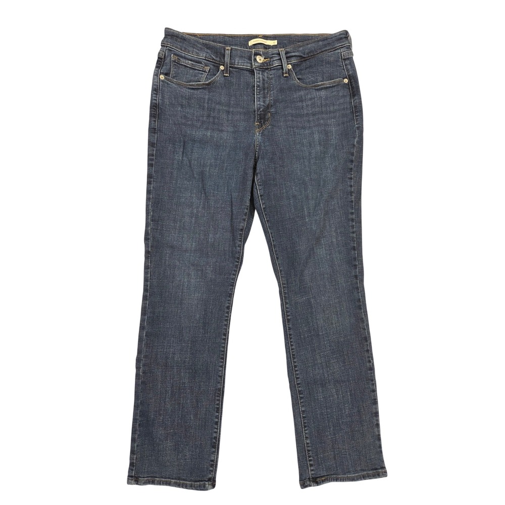Levi's Classic Straight Leg Jeans - Dark Wash Denim - Size 12 Stretch Casual EUC